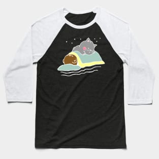 Sleeping Bear & Kitty (Light) Baseball T-Shirt